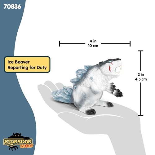 Schleich Eldrador Creatures Ice Beaver Toy – 6-Inch Frost Monster Figurine for Kids Ages 7+ (70836)