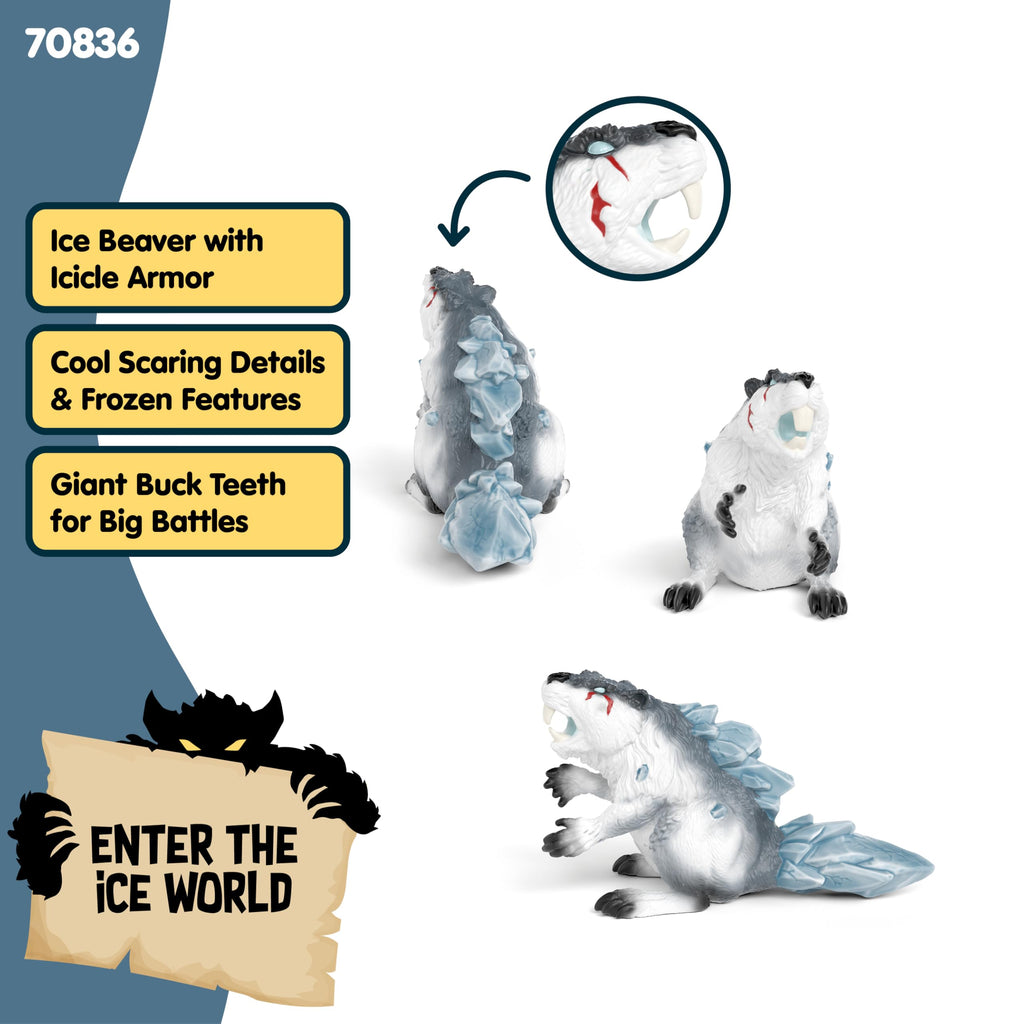 Schleich Eldrador Creatures Ice Beaver Toy – 6-Inch Frost Monster Figurine for Kids Ages 7+ (70836)