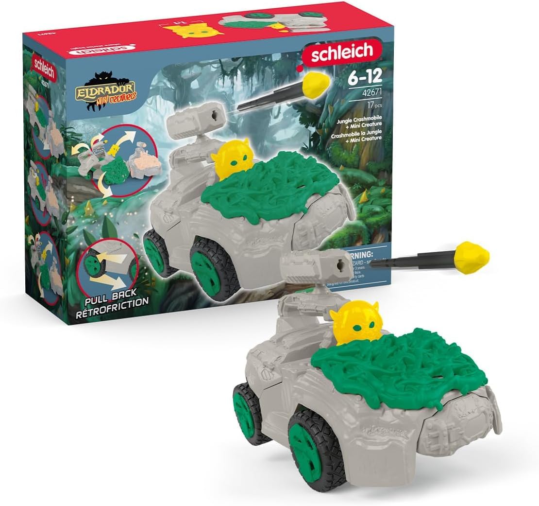 Schleich Eldrador Creatures Stone CrashMobile – Pull-Back Action Toy with Ejecting Mini Creature