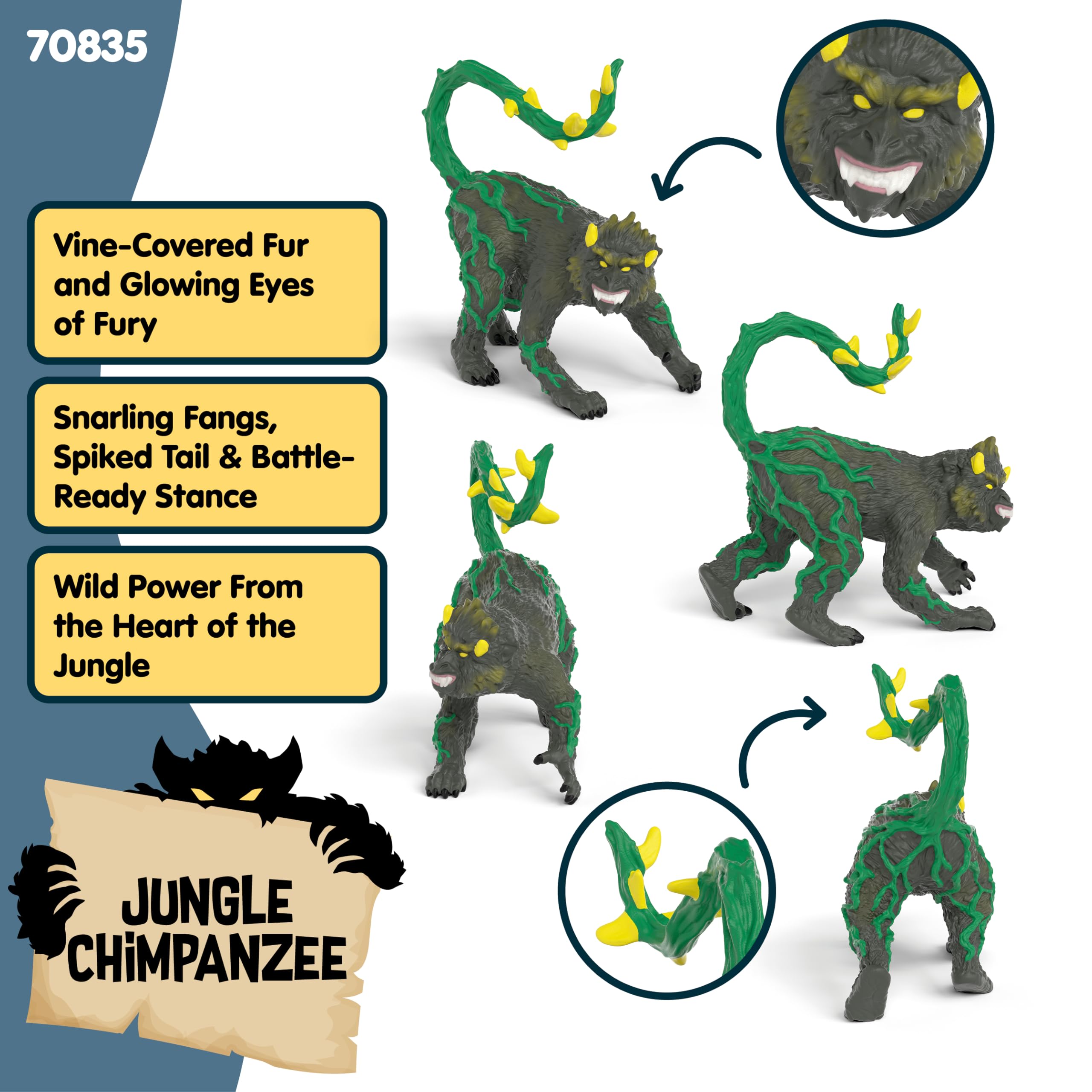 Schleich Eldrador Jungle Chimpanzee – 3-Inch Monster Figure for Kids Ages 7+