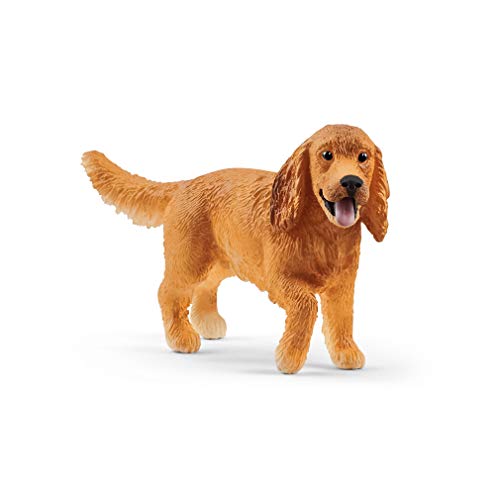 Schleich English Cocker Spaniel Figurine – Realistic Farm World Toy for Ages 3-8