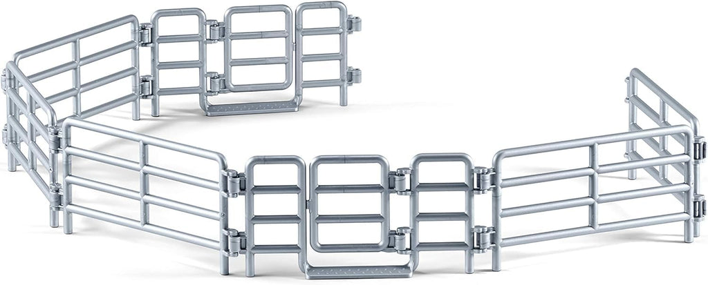 Schleich Farm World Corral Fence with Gate – 6-Piece Farm Animal Playset Accessory