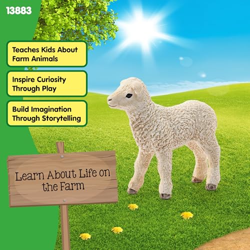 Schleich Farm World Lamb Figurine – Realistic Toy Animal for Ages 3-8