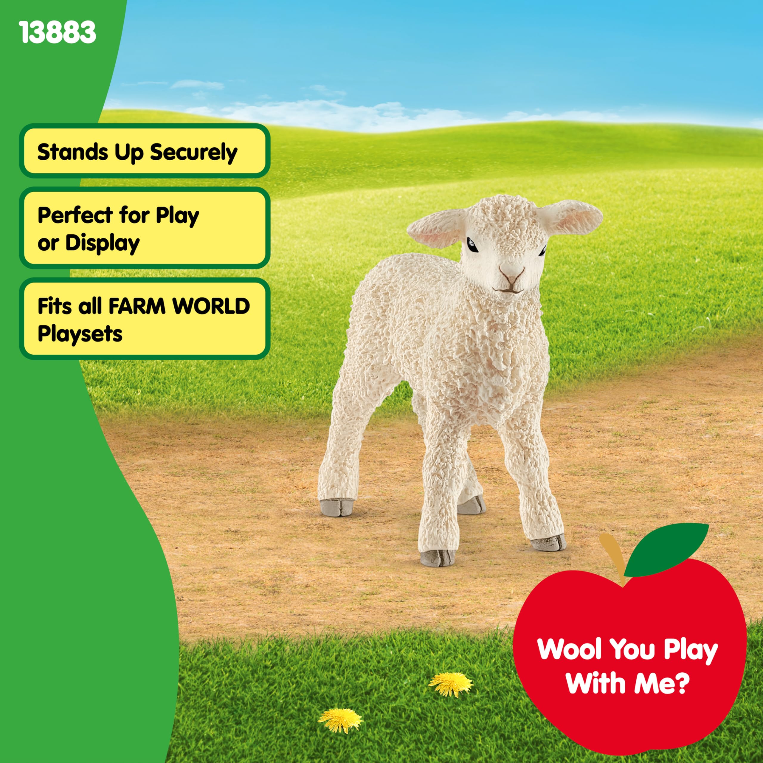 Schleich Farm World Lamb Figurine – Realistic Toy Animal for Ages 3-8
