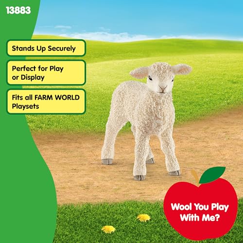 Schleich Farm World Lamb Figurine – Realistic Toy Animal for Ages 3-8