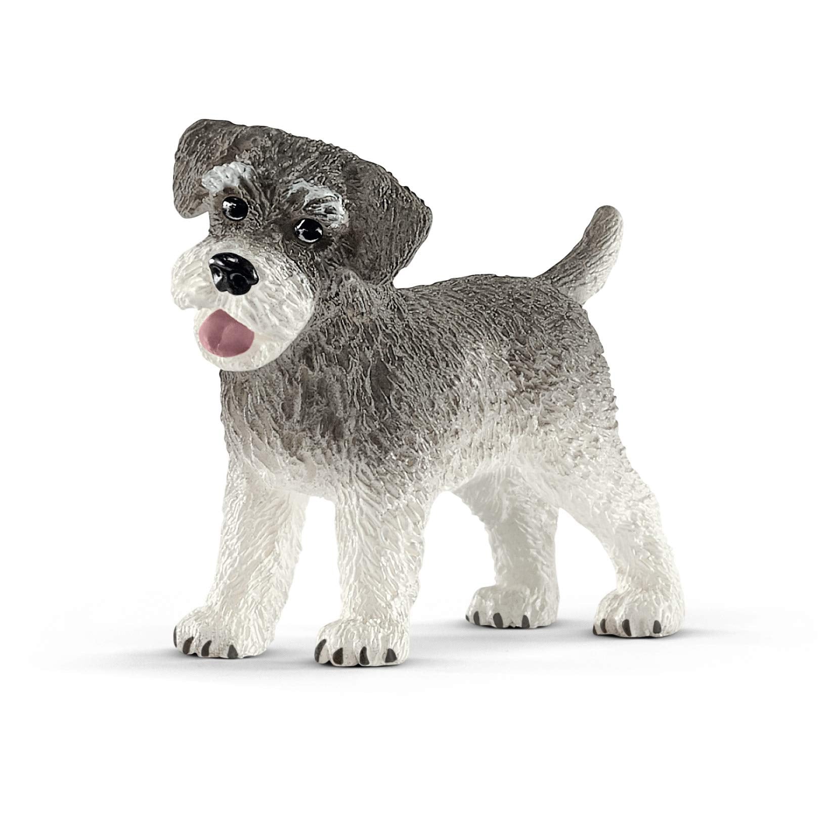 Schleich Farm World Miniature Schnauzer Figurine – Realistic Toy Dog for Kids Ages 3+