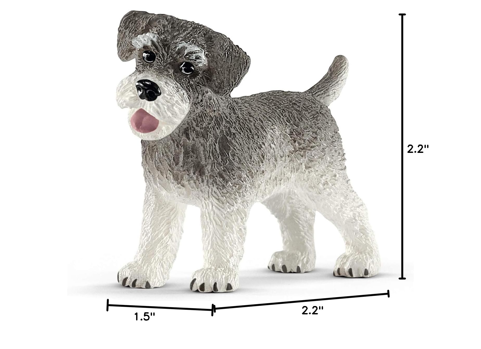 Schleich Farm World Miniature Schnauzer Figurine – Realistic Toy Dog for Kids Ages 3+