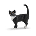 Schleich Farm World Standing Cat Figurine – Realistic Black and White Toy for Ages 3+