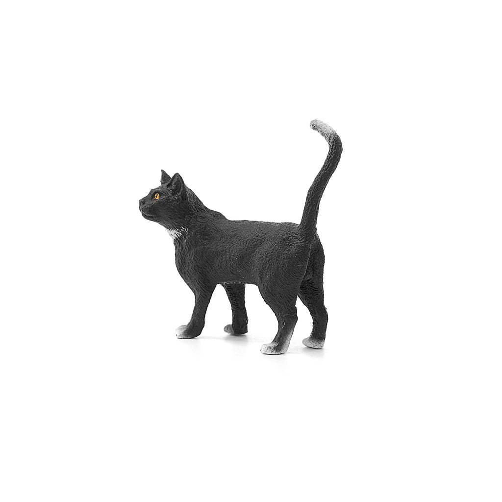 Schleich Farm World Standing Cat Figurine – Realistic Black and White Toy for Ages 3+