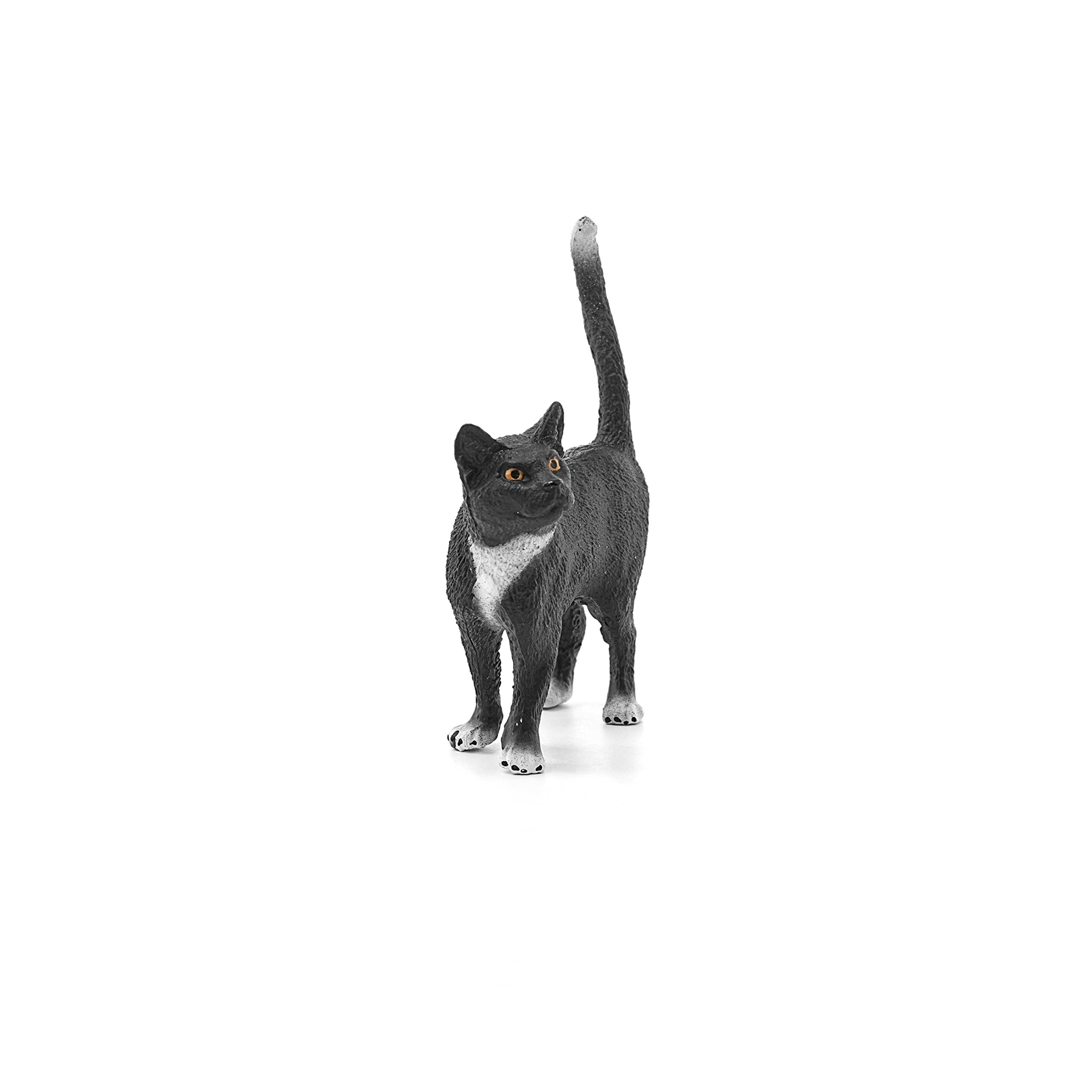 Schleich Farm World Standing Cat Figurine – Realistic Black and White Toy for Ages 3+
