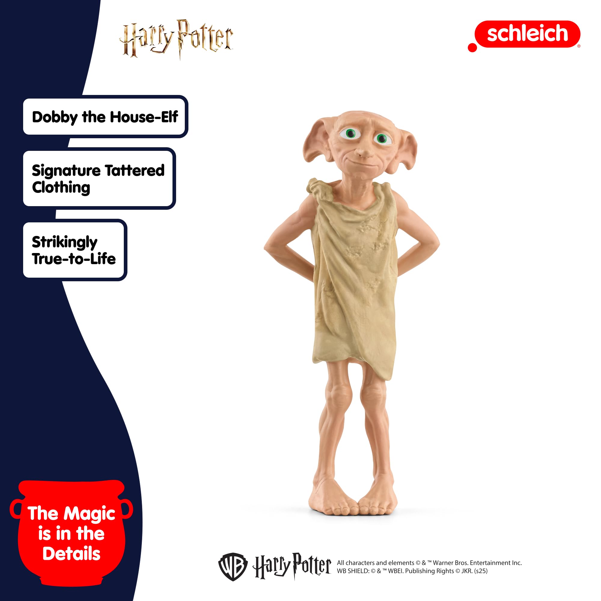 Schleich Harry Potter Dobby Figurine - 3-Inch Collectible House-Elf Toy for Ages 6+