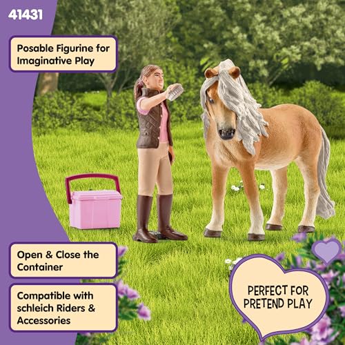 Schleich Horse Club Groom with Icelandic Pony Figurine Set for Kids Ages 5+
