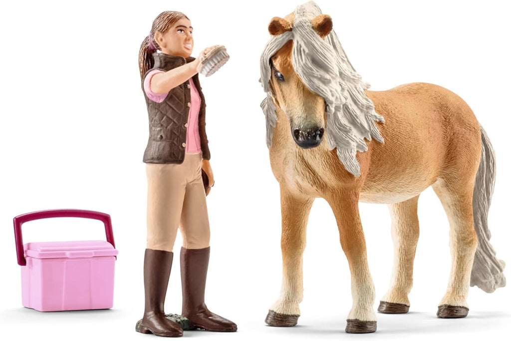 Schleich Horse Club Groom with Icelandic Pony Figurine Set for Kids Ages 5+