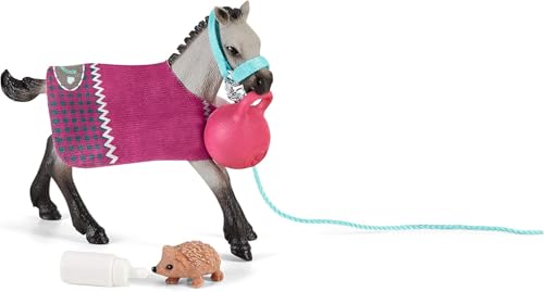 Schleich Horse Club Playful Foal Playset - Detailed Toy Figure with Blanket, Bottle & Ball for Kids Ages 5+