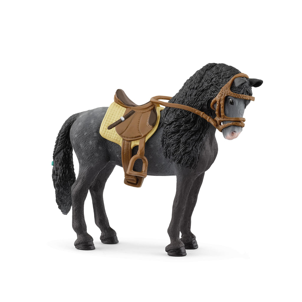 Schleich Horse Club Pura Raza Espanola Mare with Accessories | Black Spanish Andalusian Toy Figurine for Ages 5+ | 42708