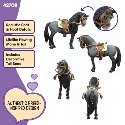 Schleich Horse Club Pura Raza Espanola Mare with Accessories | Black Spanish Andalusian Toy Figurine for Ages 5+ | 42708