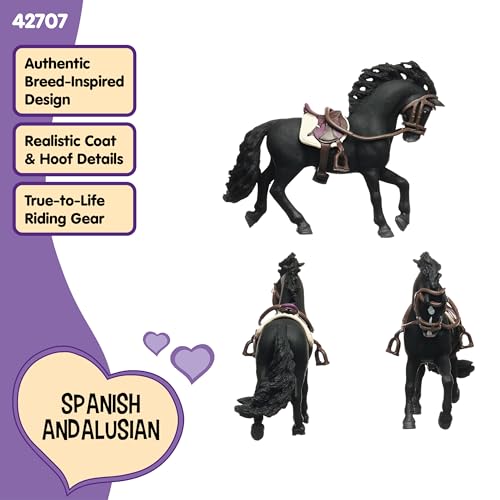 Schleich Horse Club Pura Raza Espanola Stallion Figurine & Accessories – 6" Hand-Painted Toy for Kids Ages 5+