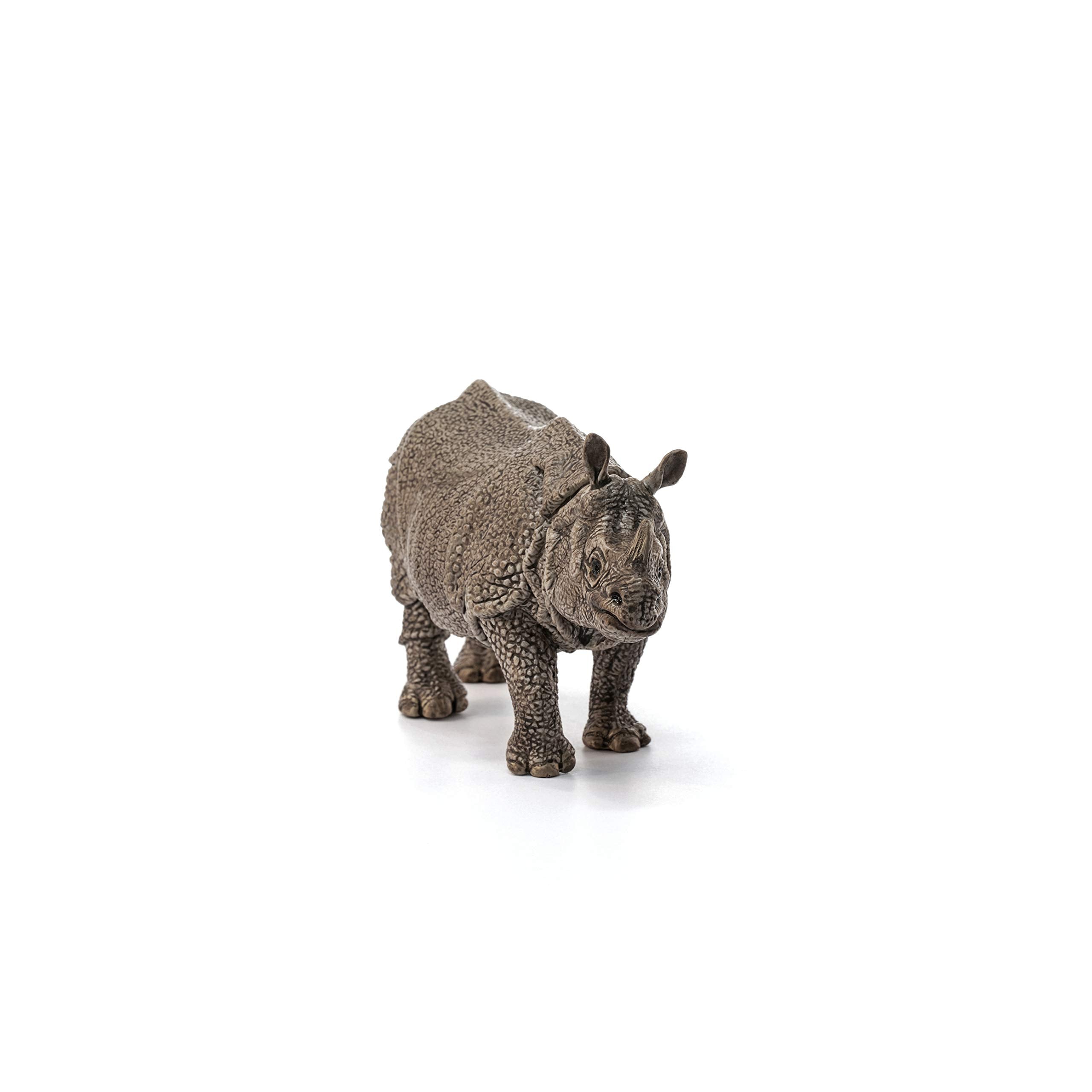 Schleich Indian Rhinoceros Figurine - Realistic Wild Life Toy for Kids Ages 3+
