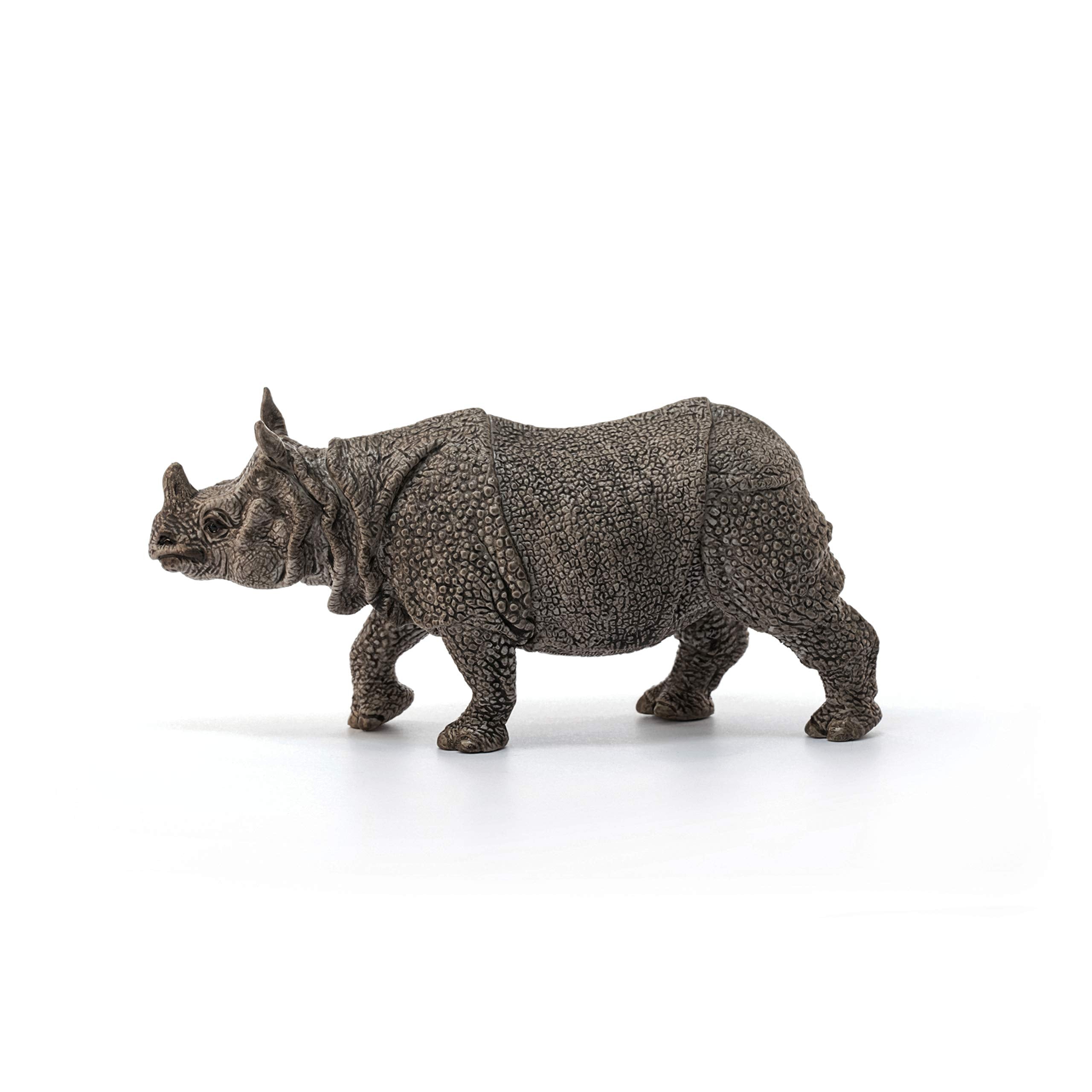Schleich Indian Rhinoceros Figurine - Realistic Wild Life Toy for Kids Ages 3+
