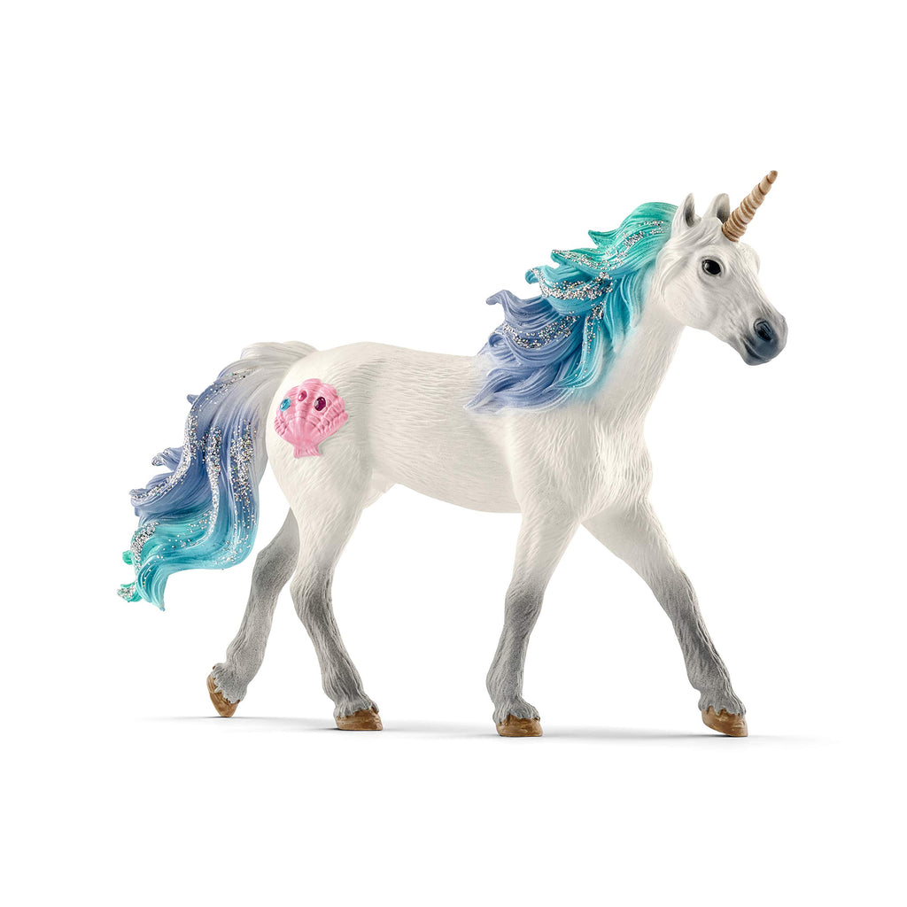 Schleich Sea Unicorn Stallion – Blue and Purple Unicorn Figurine with Gems for Ages 5+
