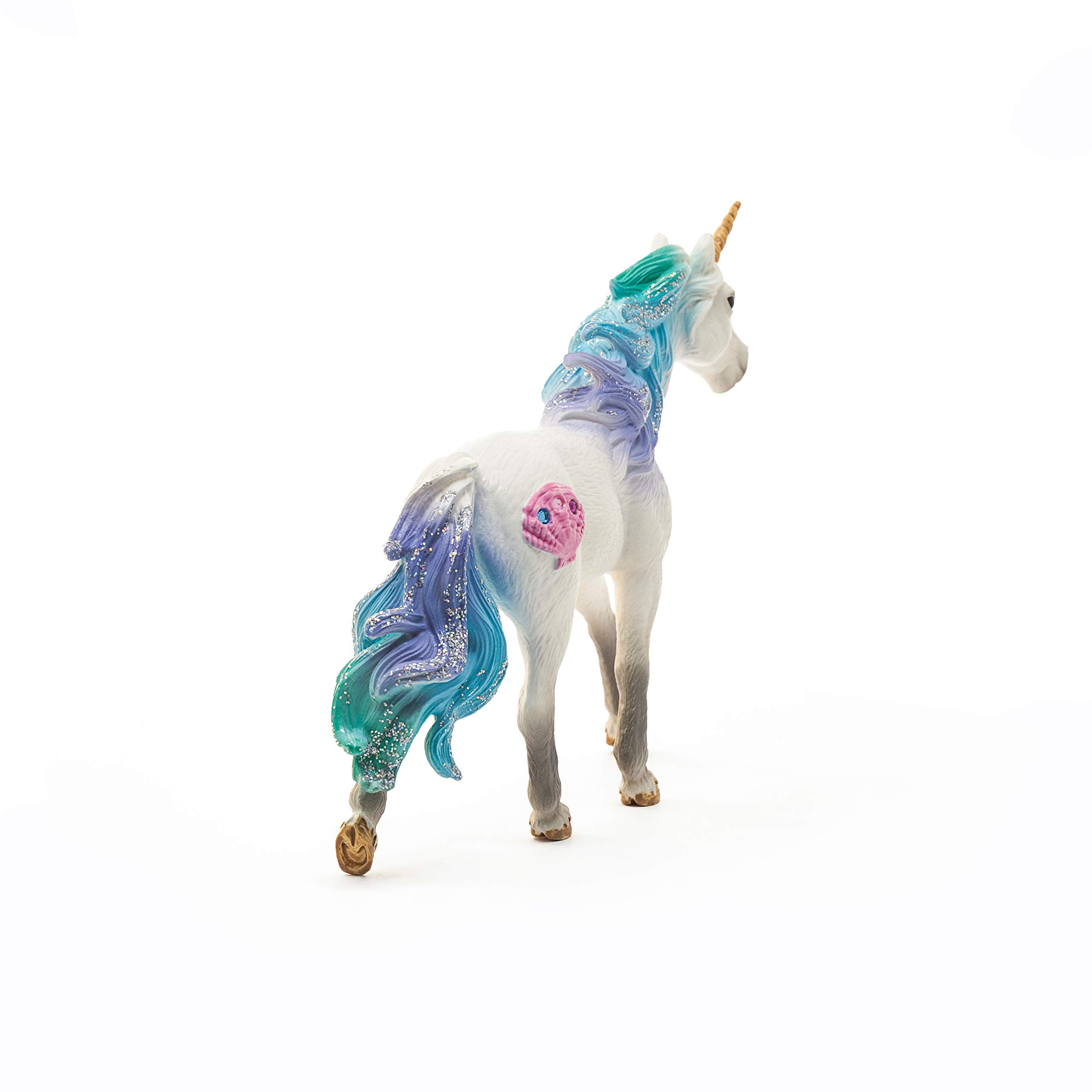 Schleich Sea Unicorn Stallion – Blue and Purple Unicorn Figurine with Gems for Ages 5+