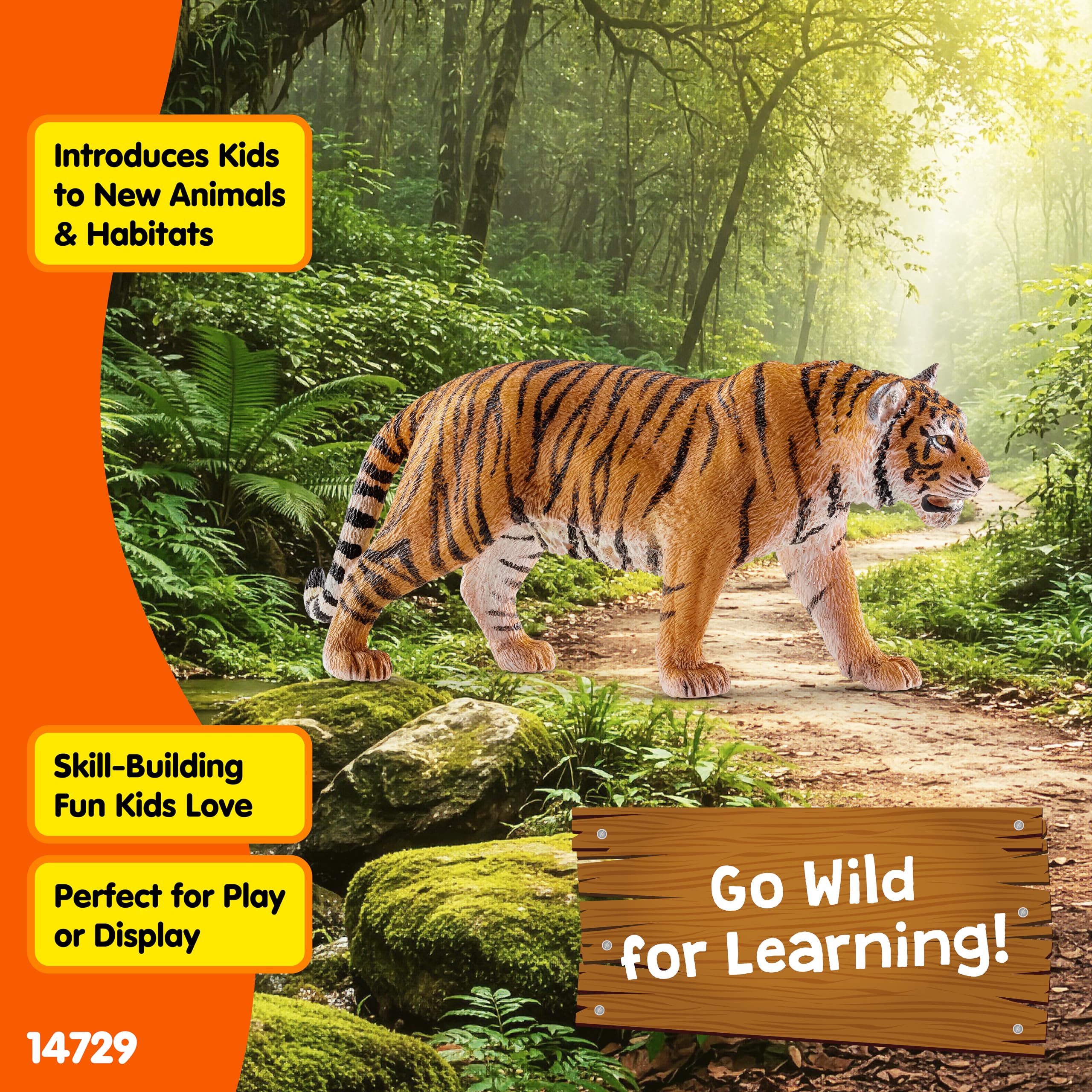 Schleich Siberian Tiger Figurine – Realistic Hand-Painted Wild Animal Toy for Ages 3+
