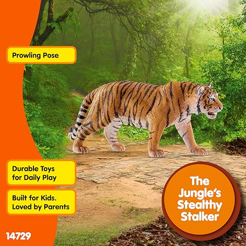 Schleich Siberian Tiger Figurine – Realistic Hand-Painted Wild Animal Toy for Ages 3+
