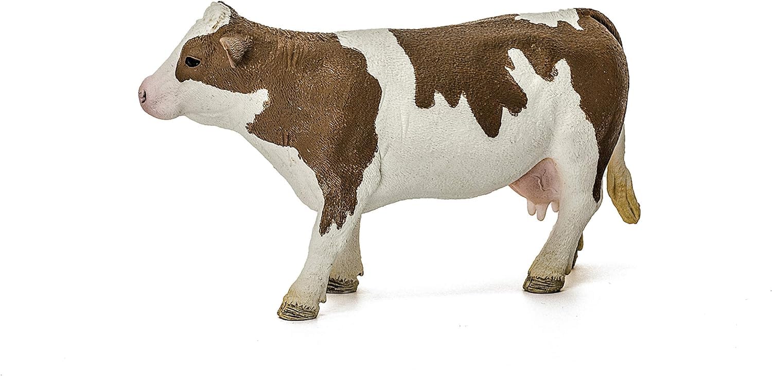 Schleich Simmental Cow Figurine – Realistic Farm Animal Toy for Imaginative Play Ages 3+