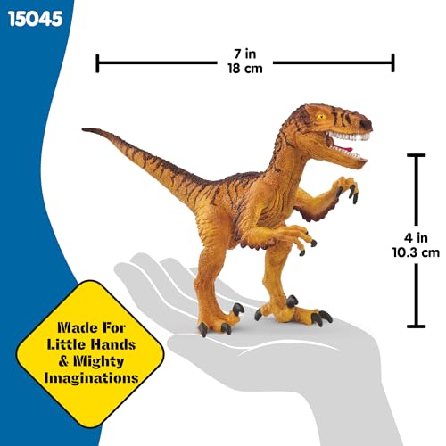 Schleich Velociraptor Dinosaur Toy - 7" Realistic Figurine with Movable Jaw, Ages 5+
