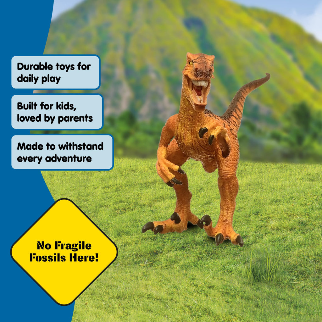 Schleich Velociraptor Dinosaur Toy - 7" Realistic Figurine with Movable Jaw, Ages 5+