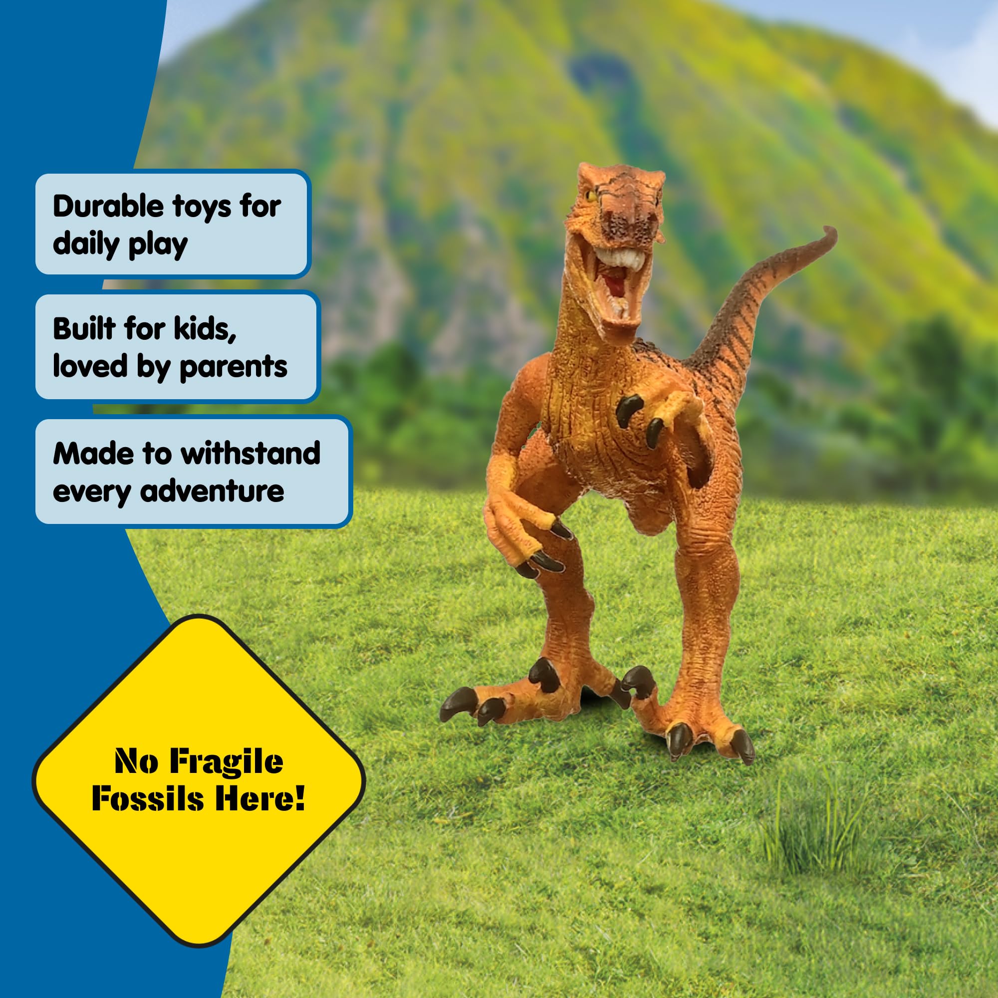 Schleich Velociraptor Dinosaur Toy - 7" Realistic Figurine with Movable Jaw, Ages 5+