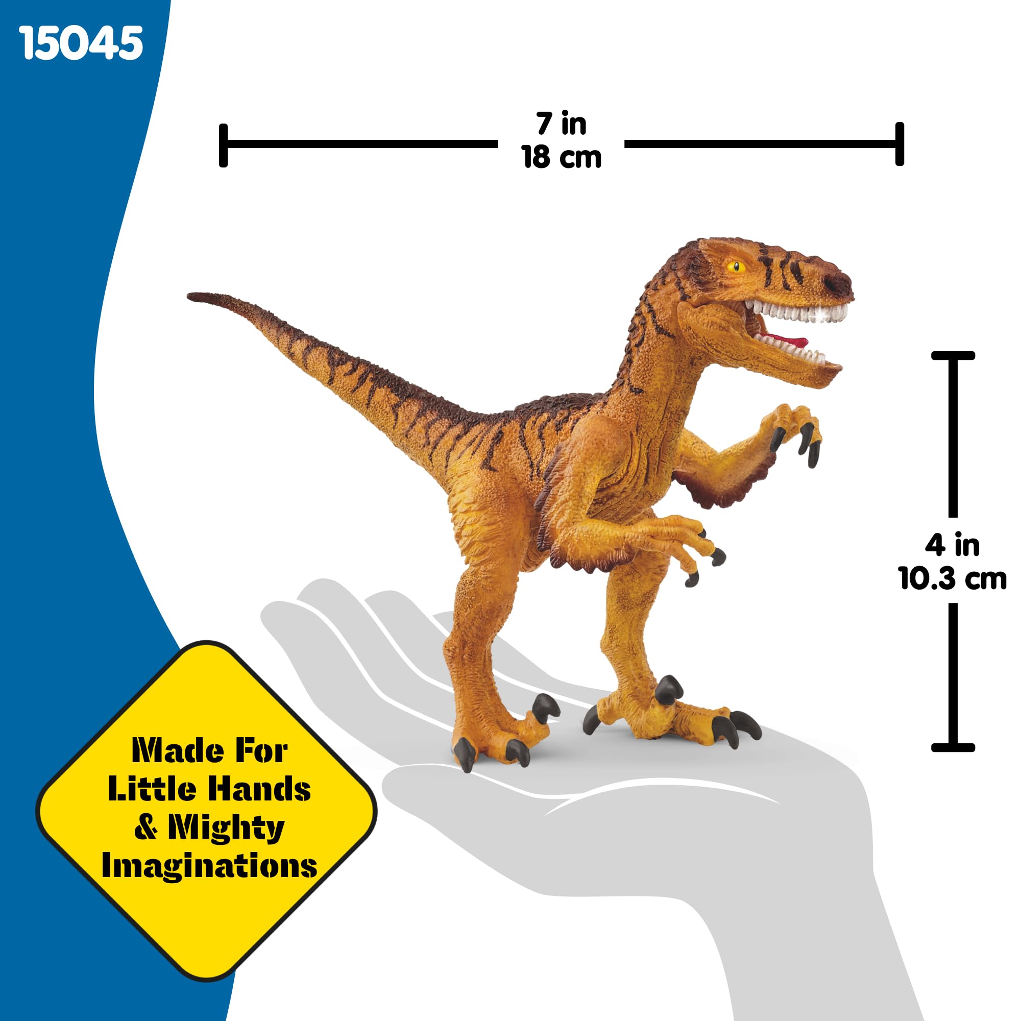 Schleich Velociraptor Dinosaur Toy - 7" Realistic Figurine with Movable Jaw, Ages 5+
