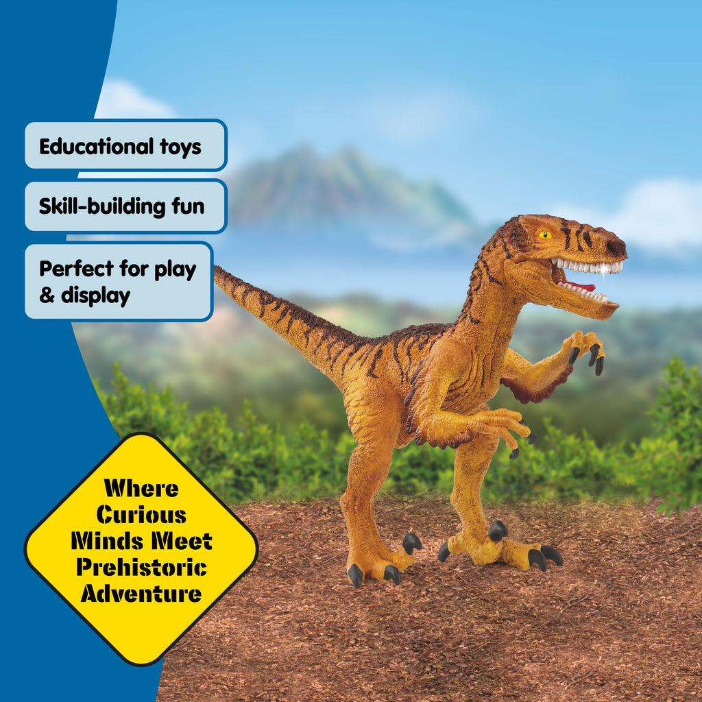 Schleich Velociraptor Dinosaur Toy - 7" Realistic Figurine with Movable Jaw, Ages 5+
