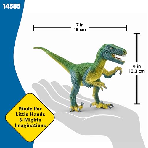 Schleich Velociraptor Figurine with Movable Jaw and Feathered Body – Realistic Dinosaur Toy for Imaginative Play, Ages 4+ (14585)