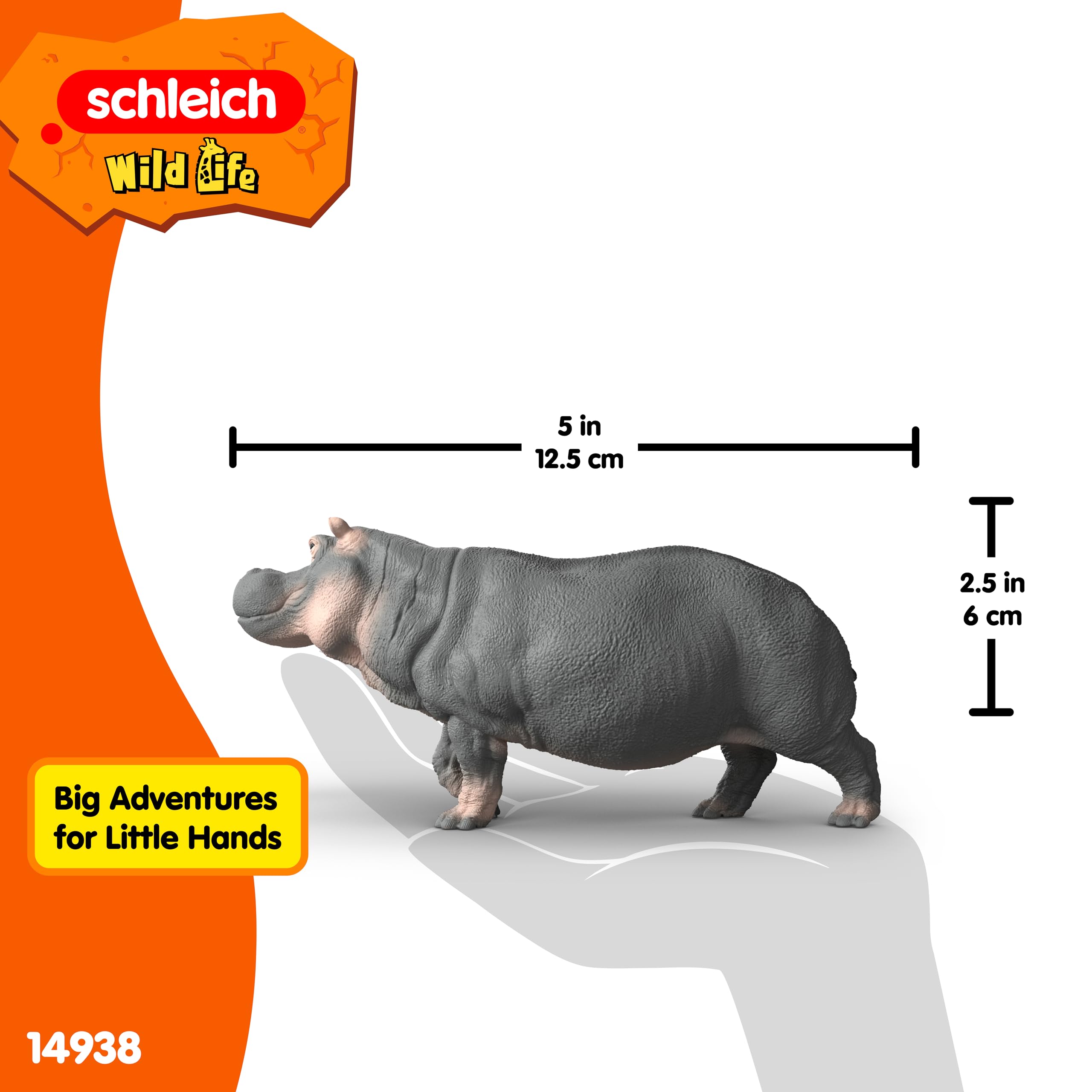 Schleich Wild Life Hippopotamus 14938 – Realistic African River Animal Figurine for Imaginative Play