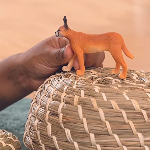 Schleich Wild Life Realistic Female Caracal Toy Figurine - Detailed 3+ Animal Figure