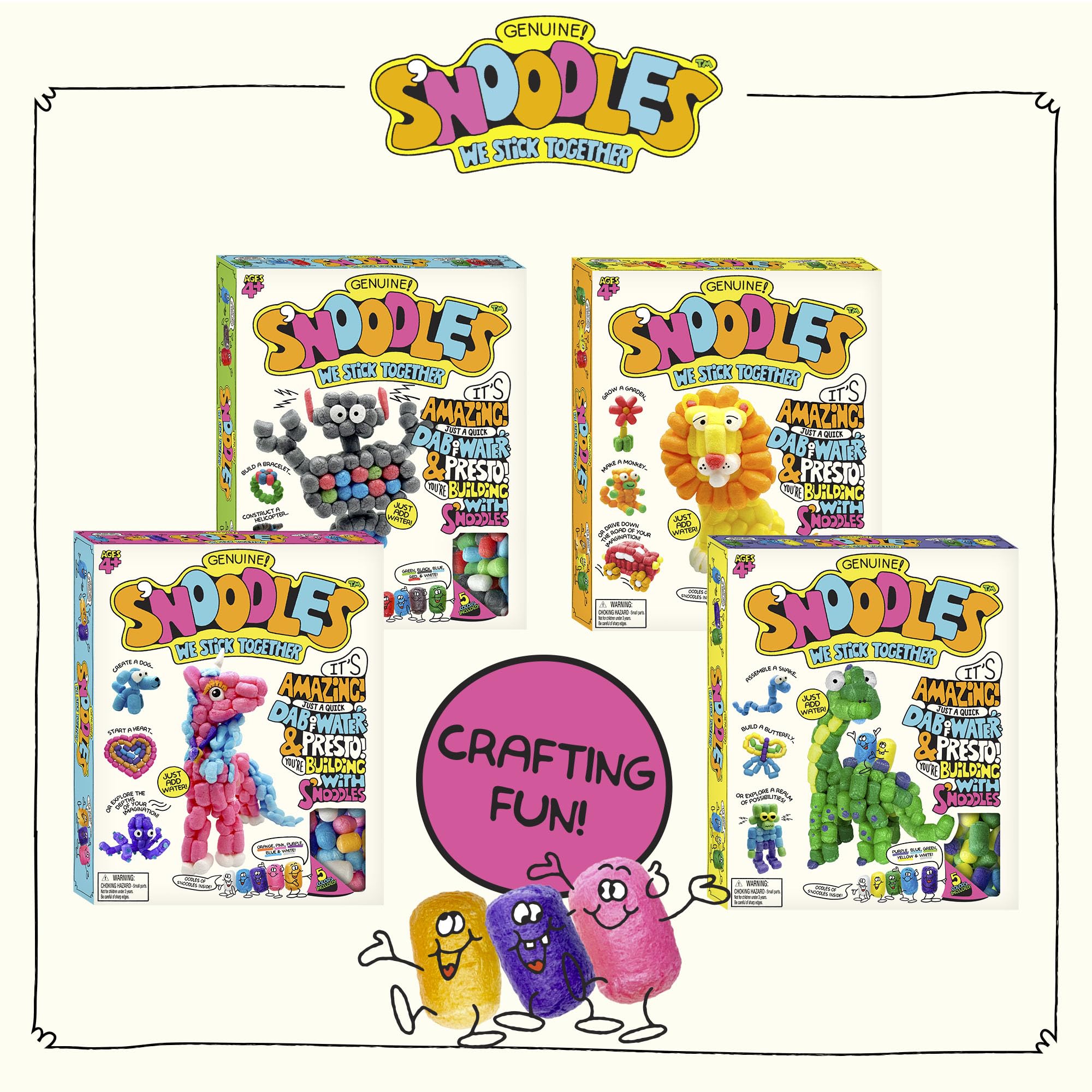 Schylling S'Noodles Creative Building Craft Kit – 210 Biodegradable Noodles, Ages 4+