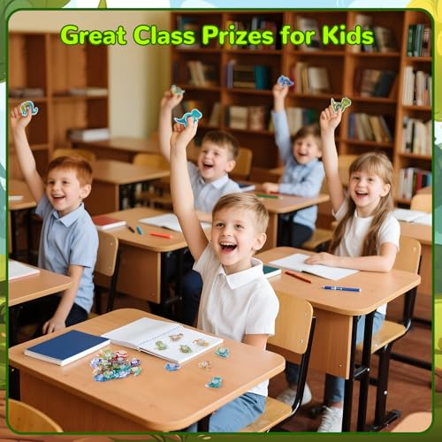 SCIONE 24 Dinosaur Fidget Spinners – Mini Party Favors for Kids, Classroom Prizes, and Goodie Bag Stuffers
