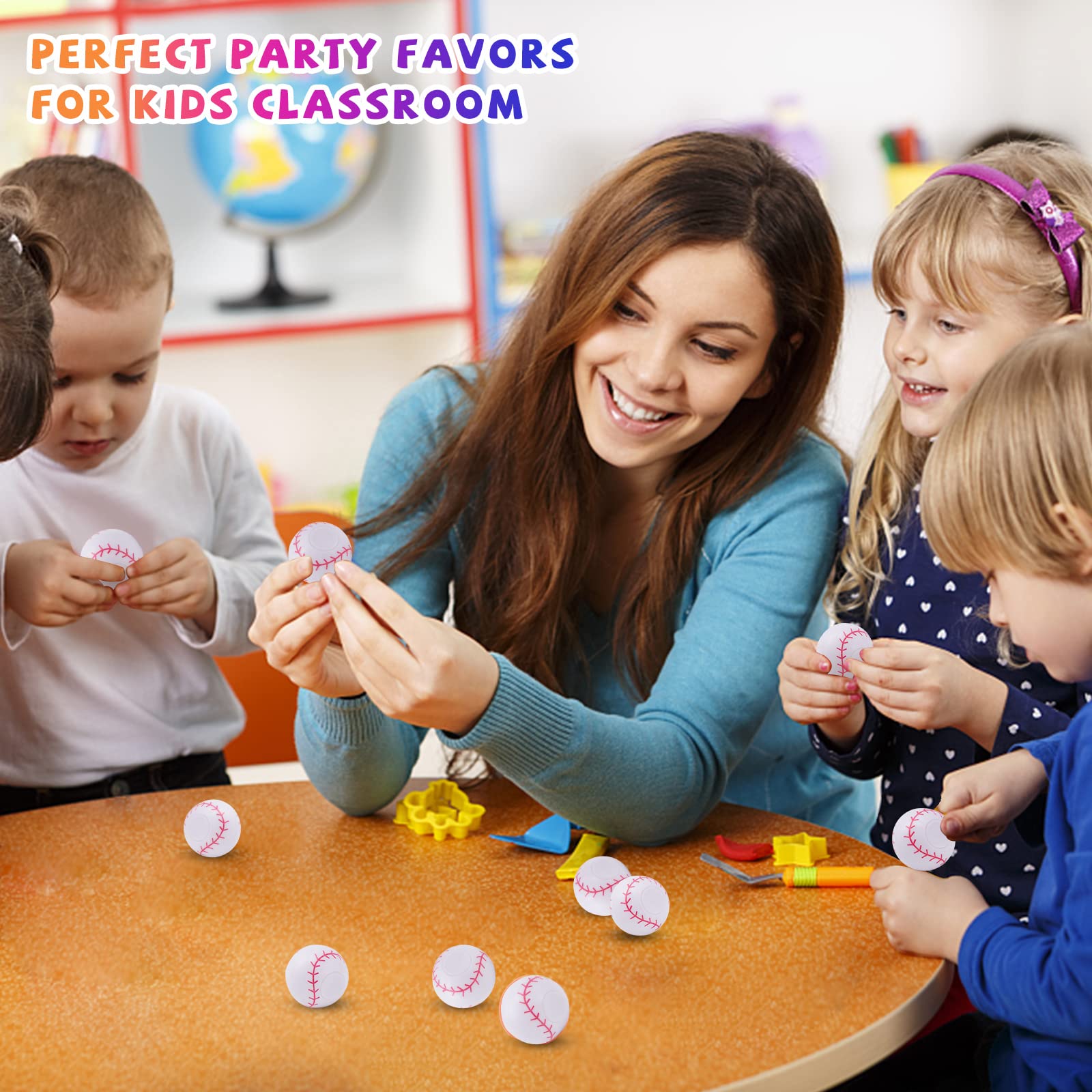SCIONE 36 Pack Baseball Fidget Spinners – Mini Bulk Party Favors for Kids, Stress Relief Toys