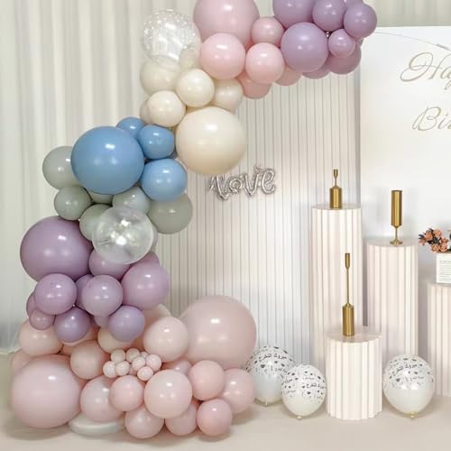 SCMDOTI Dusty Pink Balloons 54 Pack – 18,12,10,5 Inch Pastel Pink Balloons for Party Garland Arch Decorations