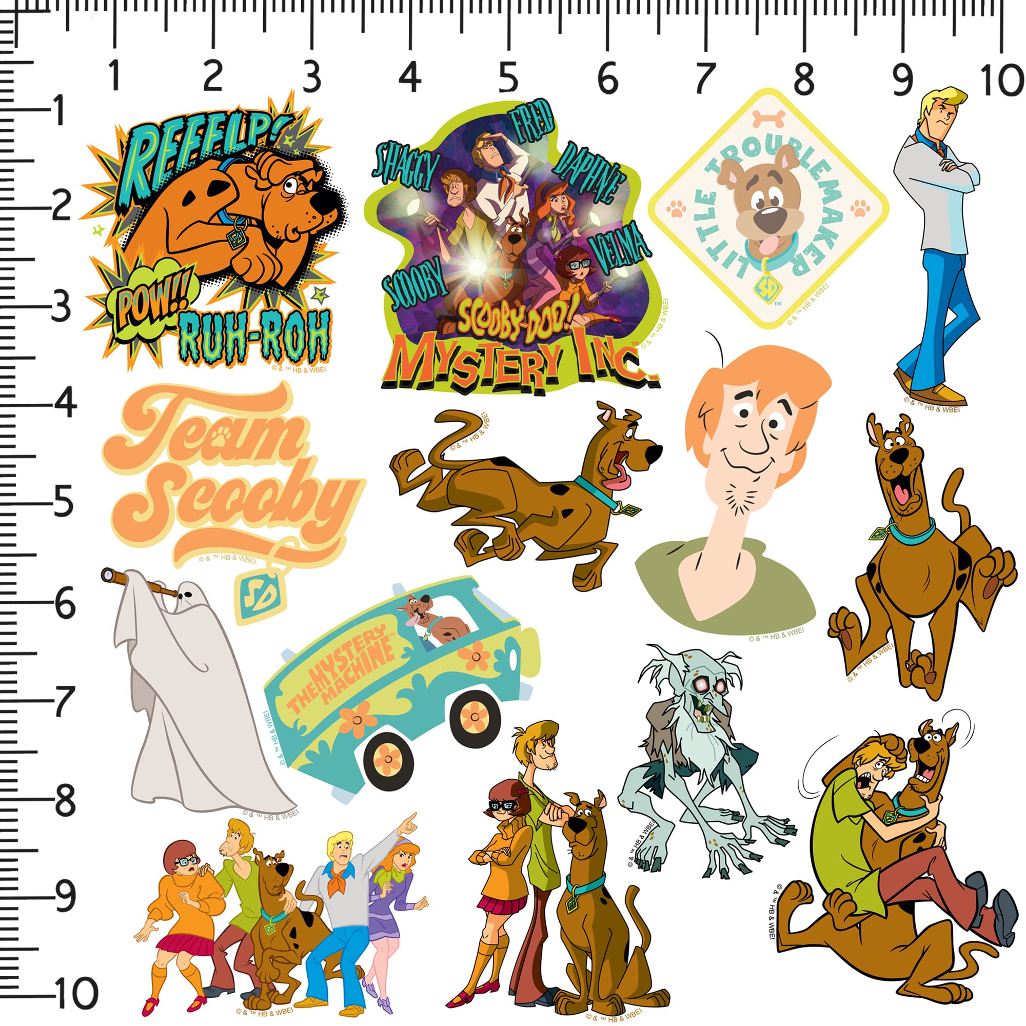 Scooby-Doo! 50-Count Die-Cut Vinyl Sticker Pack – Officially Licensed Fade-Resistant Decals for Laptops, Water Bottles, and More