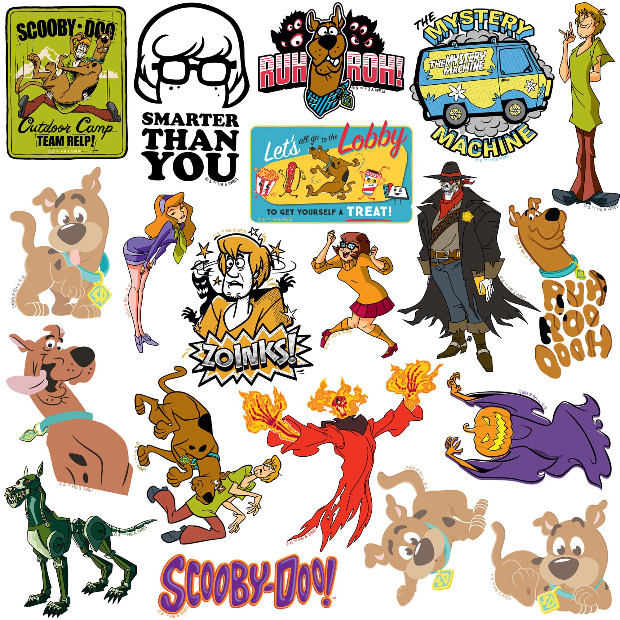 Scooby-Doo! 50-Count Die-Cut Vinyl Sticker Pack – Officially Licensed Fade-Resistant Decals for Laptops, Water Bottles, and More