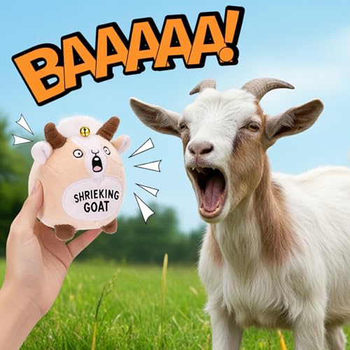 Screaming Goat Keychain – Funny Plush with Loud Sound, Cute Backpack Charm, Gag Gift for Adults