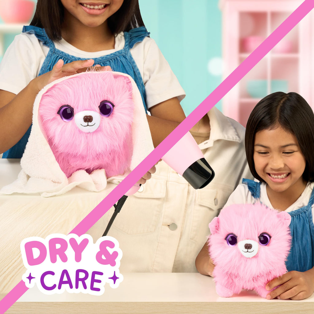 ScruffaLuvs Pink Surprise Pet – Wash to Reveal Mystery Plush Toy with Carrier