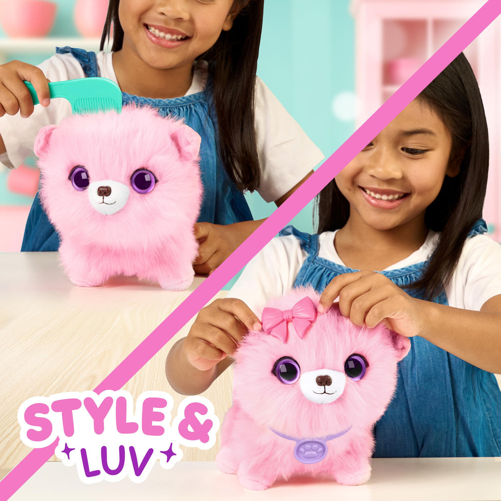 ScruffaLuvs Pink Surprise Pet – Wash to Reveal Mystery Plush Toy with Carrier