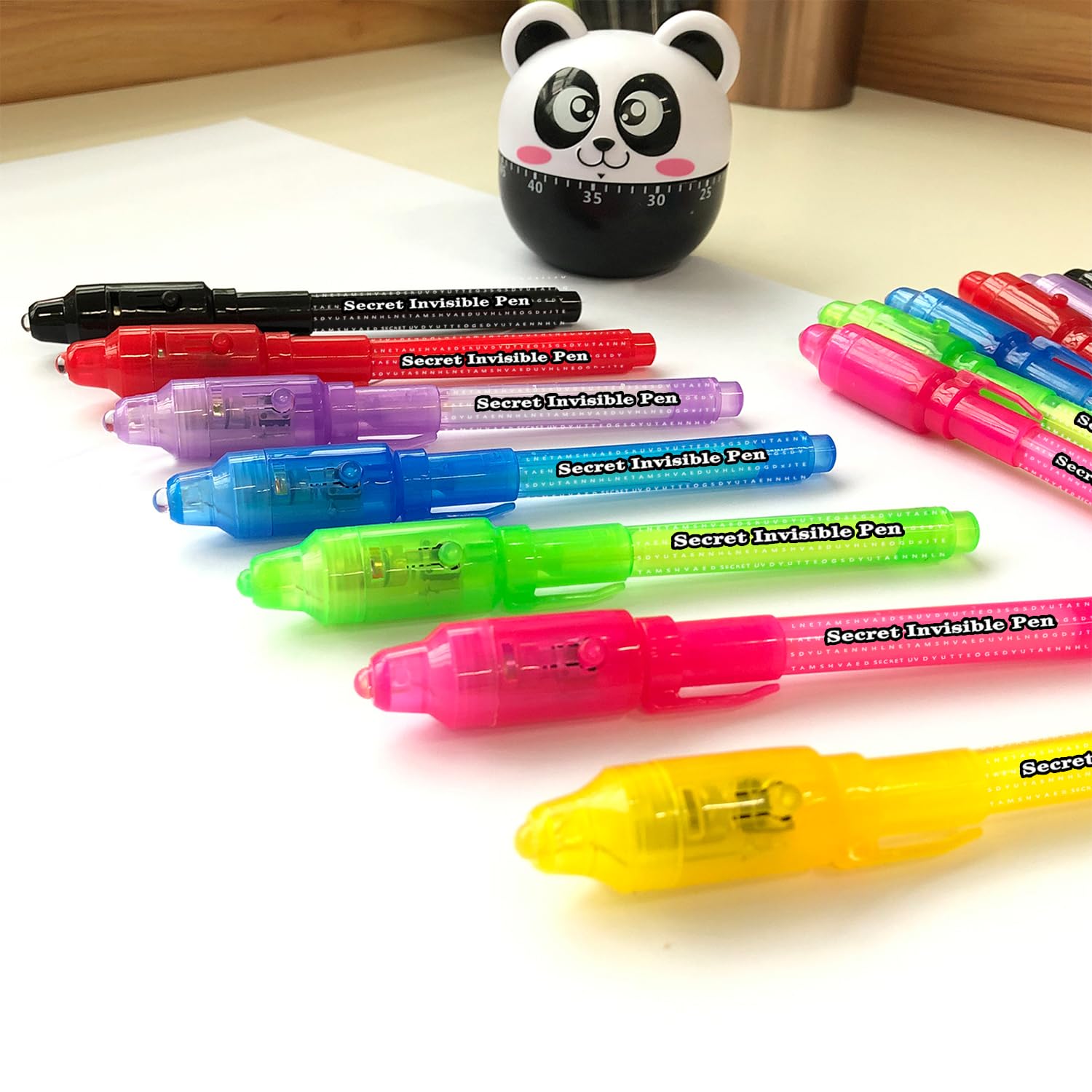 SCStyle 10-Pack Invisible Ink Pens with UV Light for Secret Messages and Spy Games