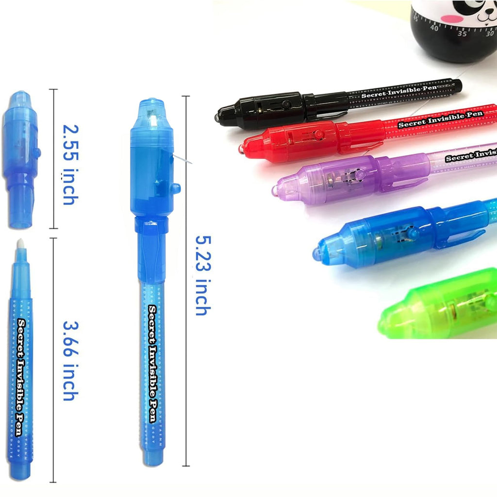 SCStyle 10-Pack Invisible Ink Pens with UV Light for Secret Messages and Spy Games