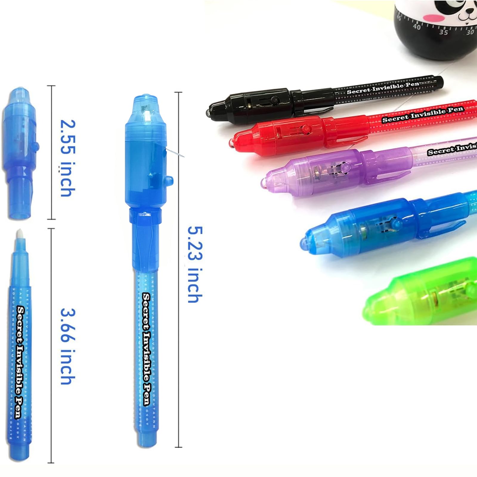 SCStyle 10-Pack Invisible Ink Pens with UV Light for Secret Messages and Spy Games
