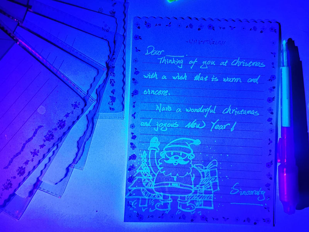 SCStyle 10-Pack Invisible Ink Pens with UV Light for Secret Messages and Spy Games