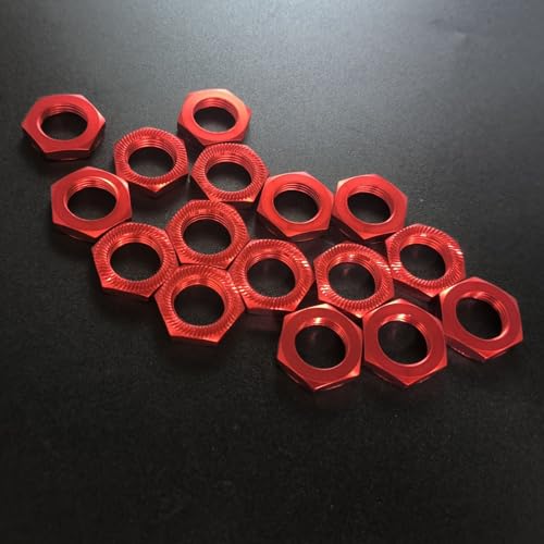 SDSLD 16-Pack 17mm Red Aluminum Wheel Nuts for 1/7 1/8 RC Cars